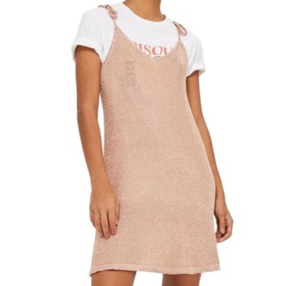 Rose Gold Metallic Slip Dress - Picture 3 of 8